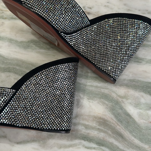 Brand new Amina Muaddi Lupita crystal wedge mules - Picture 6 of 7
